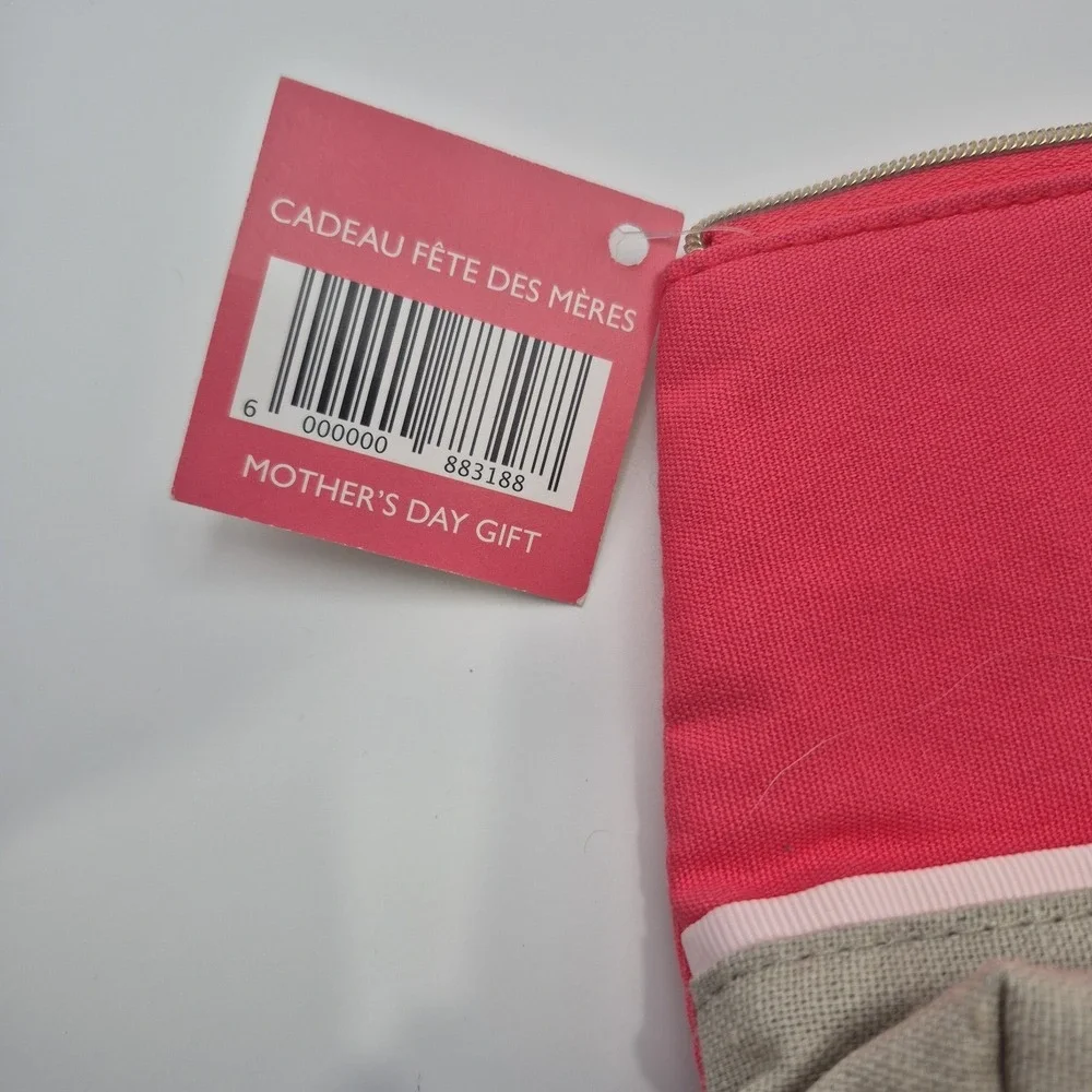 L'OCCITANE en Provence Pink Beige Fabric Makeup Bag with Zipper Pouch